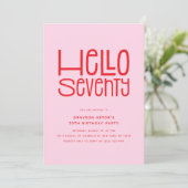 Invitation BONJOUR SOIXANTE-DIX Anniversaire 70 ans moderne (Debout devant)