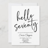 Invitation Bonjour Soixante-dix minimal Élégant 70e fête d'an (Devant)