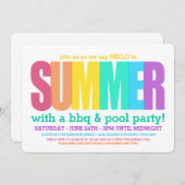 Invitation Bonjour Summer Pool Party (Devant / Derrière)