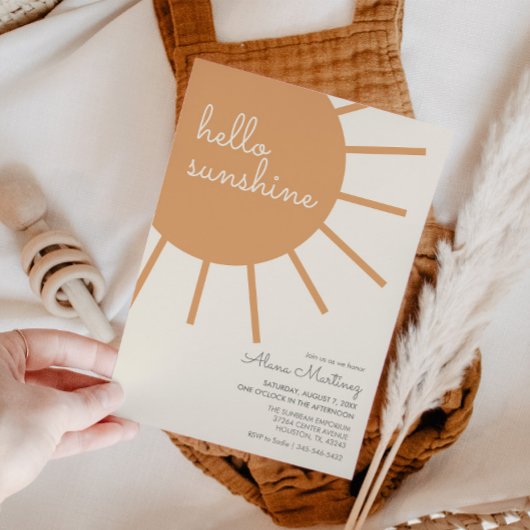 Invitation Bonjour Sunshine Boho Baby shower