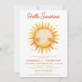 Invitation Bonjour Sunshine Boho Baby shower neutre genre (Devant)