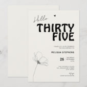 Invitation Bonjour Thirty Five Bold Typography 35e Anniversai (Devant / Derrière)