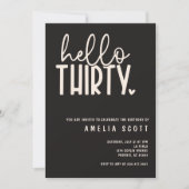 Invitation Bonjour Trente 30e anniversaire moderne Noir minim (Devant)