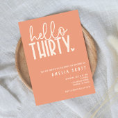 Invitation Bonjour Trente 30e anniversaire Moderne Peach Mini