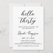 Invitation Bonjour Trente 30e fête d'anniversaire 30 ans (Devant)