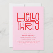 Invitation BONJOUR TRENTE Anniversaire Moderne de 30 ans (Devant)