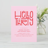 Invitation BONJOUR TRENTE Anniversaire Moderne de 30 ans (Debout devant)