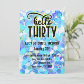 Invitation Bonjour Trente - Bleu (Debout devant)