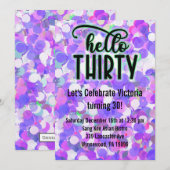 Invitation Bonjour Trente - Violet (Devant / Derrière)