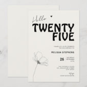 Invitation Bonjour Twenty Five Bold Typography 25e Anniversai (Devant / Derrière)