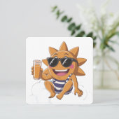 Invitation Bonjour vacances d'été (Debout devant)