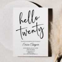 Bonjour Vingt Minimal Élégant 20ème Anniversaire F