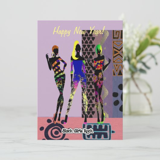 Invitation Bonne année (Debout devant)