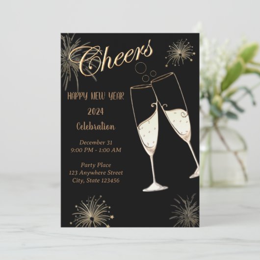 Invitation Bonne année (Debout devant)