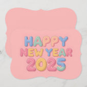 Invitation Bonne année 2025 avec texte coloré (Devant / Derrière)