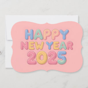 Invitation Bonne année 2025 avec texte coloré