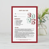 Invitation Bonne année 2025 | Recette pour une année Extraord (Debout devant)