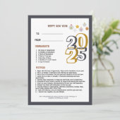 Invitation Bonne année 2026 | Recette pour une année Extraord (Debout devant)