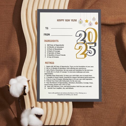 Invitation Bonne année 2026 | Recette pour une année Extraord