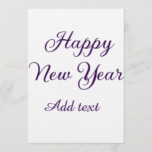 Invitation Bonne année calligraphie violet simple minimaliste