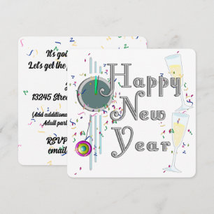 Invitation BONNE ANNÉE ! Compte à rebours au champagne