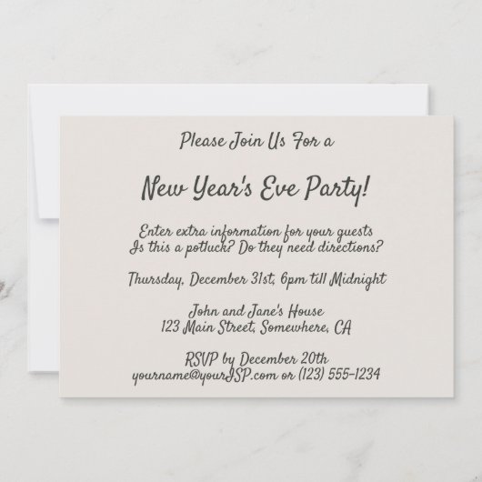 Invitation Bonne année dans les troncs d'arbres, les Acornes  (Dos)