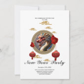 Invitation Bonne année de dragon chinois (Devant)