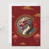Invitation Bonne année de dragon chinois (Dos)