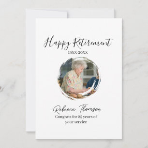 Invitation Bonne année de retraite nom cercle photo retraité