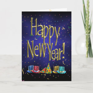 Invitation BONNE ANNÉE ! Fête de confettis