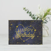 Invitation Bonne Anniversaire Coeur Constellation et Stars Ca (Debout devant)