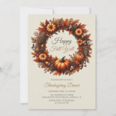 Invitation Bonne Automne Y'all Thanksgiving Automne Wreath (Devant)
