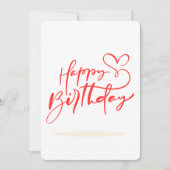 Invitation Bonne calligraphie d'anniversaire avec conception  (Devant)