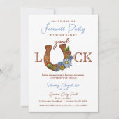 Invitation Bonne chance Floral Horseshoe Fête d'adieu (Devant)