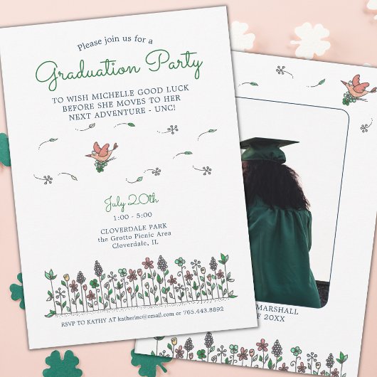 Invitation Bonne chance Graduation Party Photo imprimable