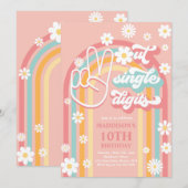 Invitation Bonne chance Single Digits Boho Arc-en-ciel 10e an (Devant / Derrière)