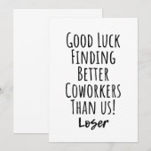 Invitation Bonne Chance Trouver De Meilleurs Collaborateurs Q (Devant / Derrière)