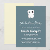 Invitation Bonne dent dentaire souriante mignonne Graduation (Devant / Derrière)