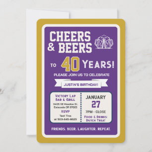 Invitation Bonne fête au bar sportif, acclamations et bières 