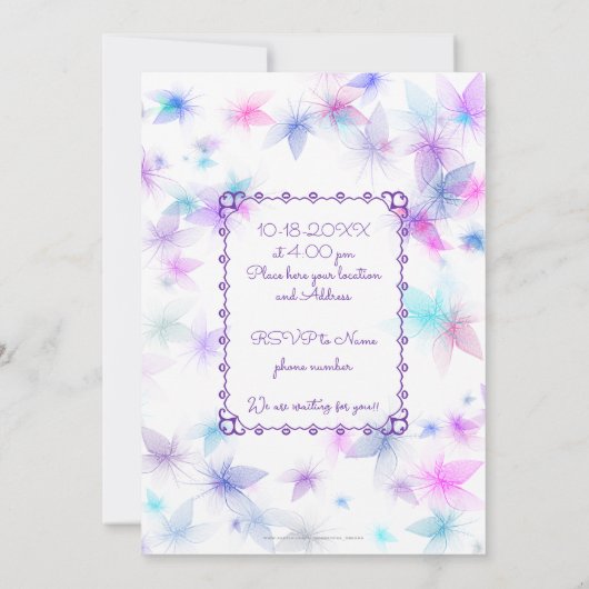 Invitation Bonne fête d'anniversaire 01 (Dos)