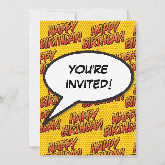 Invitation Bonne fête d'anniversaire amusant Comique moderne  (Dos)