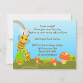 Invitation Bonne fête d'anniversaire avec des abeilles amical (Dos)