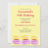 Invitation Bonne fête d'anniversaire Macaron Cookie Custom (Dos)