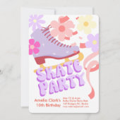 Invitation Bonne fête de patinage sur glace (Devant)