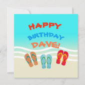 Invitation Bonne fête de plage d'anniversaire personnalisé (Devant)