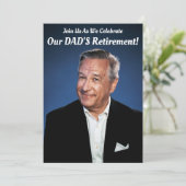 Invitation Bonne fête de retraite - Photo Papa (Debout devant)