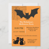 Invitation Bonne fête des chats Batty Halloween (Devant)