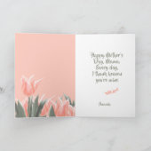Invitation Bonne fête des mères ! Fleurs de tulipes de Pêche (Intérieur)