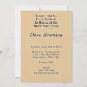 Invitation Bonne Fête des pères Blue Plaid Bow Cravate Cookou (Dos)