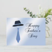 Invitation Bonne Fête des pères Casquette Blue Dot Cravate Fa (Debout devant)